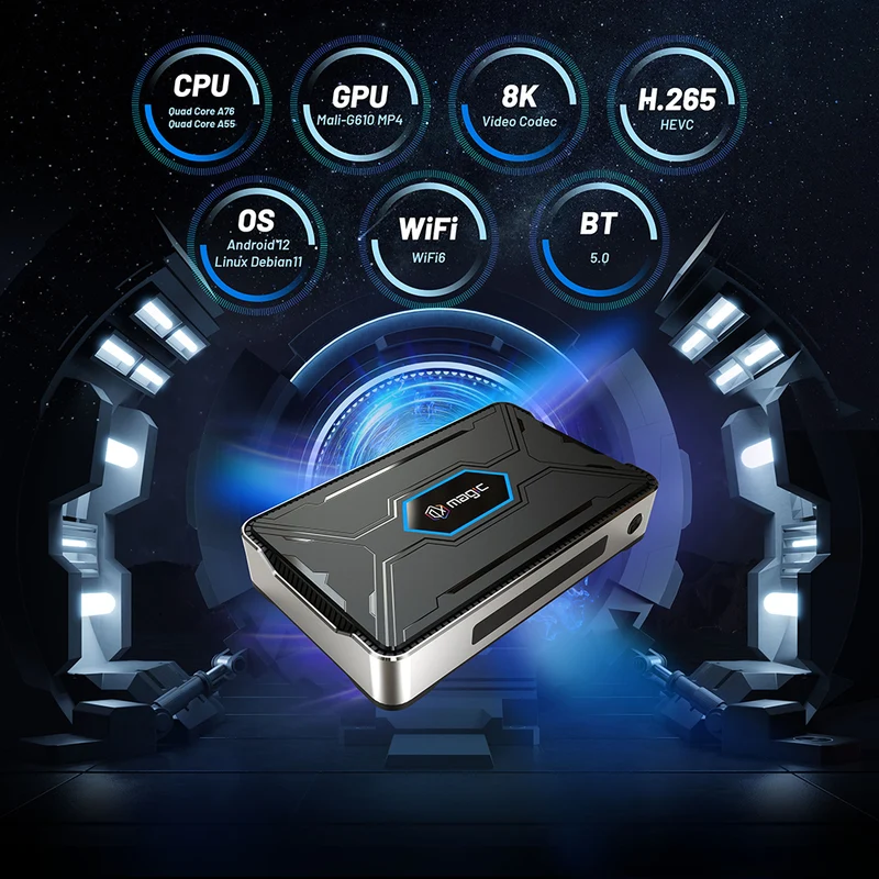 Rockchip RK3588 TV Box WiFi 6 Android 12/Linux Debian 11 8K TV Affichage numérique Lecteur multimédia