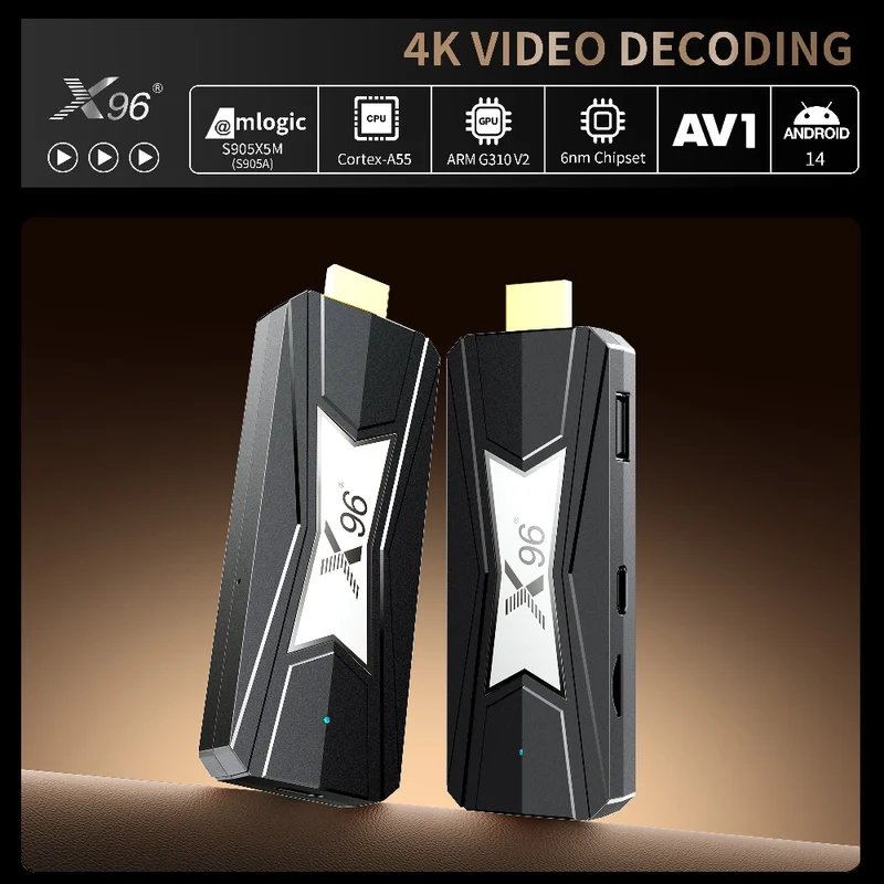 Clé TV Android Amlogic S905X5M X96 NEO Quad Core ARM Cortex A55, vente en gros