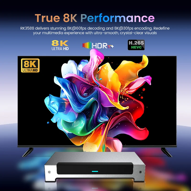 Boîtier TV Rockchip RK3588 AI Android/Linux X96 AI Box Lecteur d'affichage numérique 8K à huit cœurs