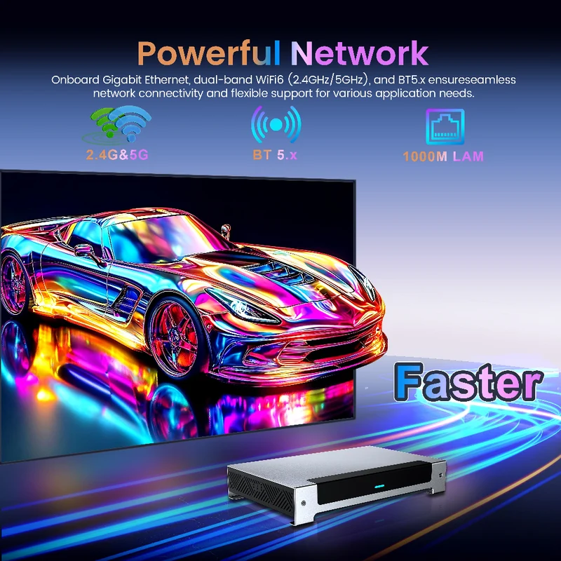 Boîtier TV Rockchip RK3588 AI Android/Linux X96 AI Box Lecteur d'affichage numérique 8K à huit cœurs