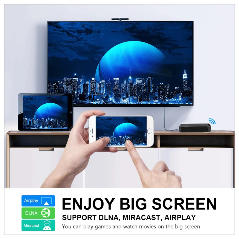 Boîtier TV Android 10 X96Q, lecteur d'affichage numérique quadricœur Allwinner H313 avec télécommande Bluetooth et processeur Allwinner H313