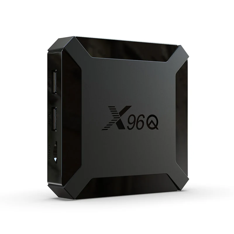 Boîtier TV Android 10 X96Q, lecteur d'affichage numérique quadricœur Allwinner H313 avec télécommande Bluetooth et processeur Allwinner H313