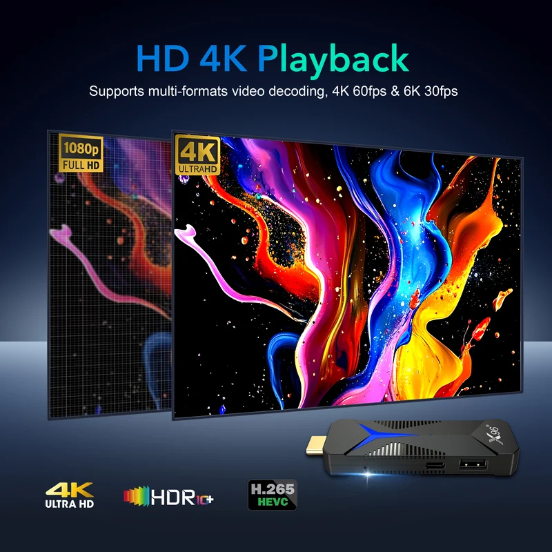 Clé TV X96 S600 Allwinner H618 Quad Core Android 12 Android 14 4K Streaming TV Stick