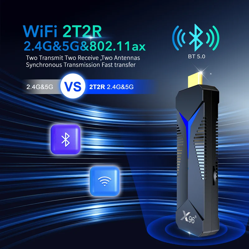 Clé TV X96 S600 Allwinner H618 Quad Core Android 12 Android 14 4K Streaming TV Stick