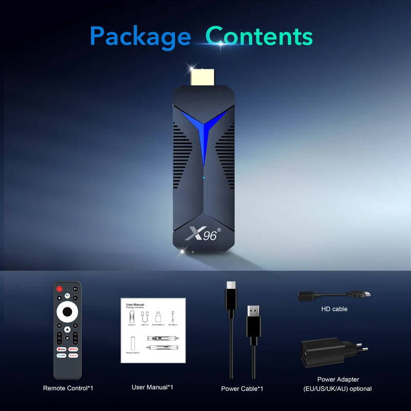 Clé TV X96 S600 Allwinner H618 Quad Core Android 12 Android 14 4K Streaming TV Stick
