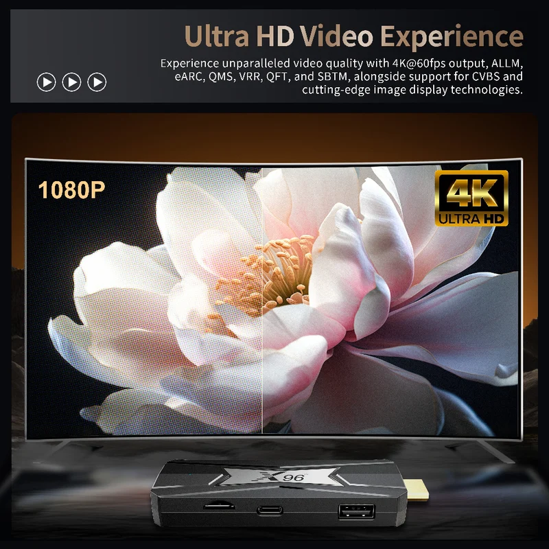 Clé TV Android Amlogic S905X5M X96 NEO Quad Core ARM Cortex A55, vente en gros