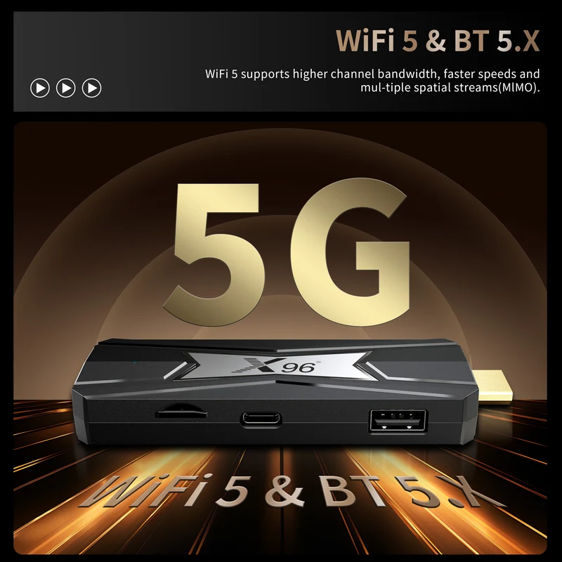 Clé TV Android Amlogic S905X5M X96 NEO Quad Core ARM Cortex A55, vente en gros