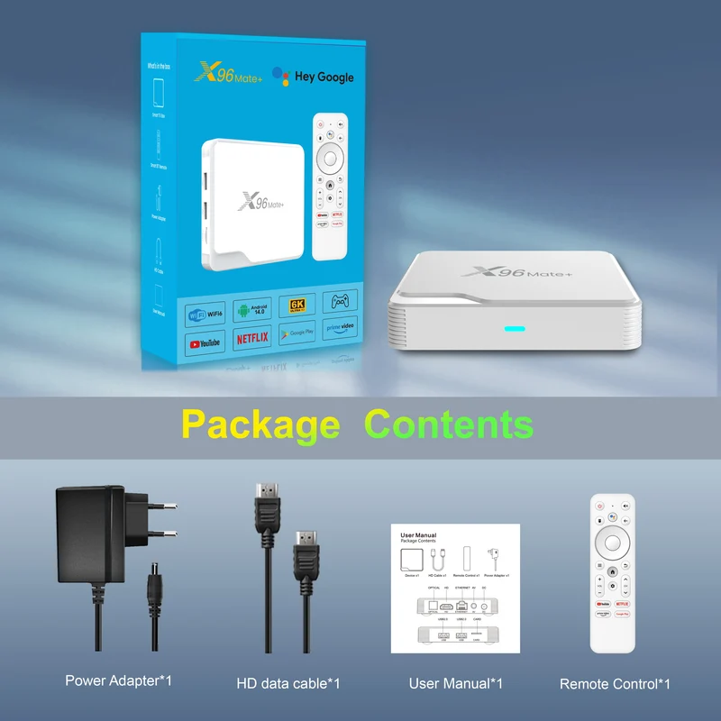 Fabricant du boîtier TV X96 Mate+ Allwinner H618 6K Android 14