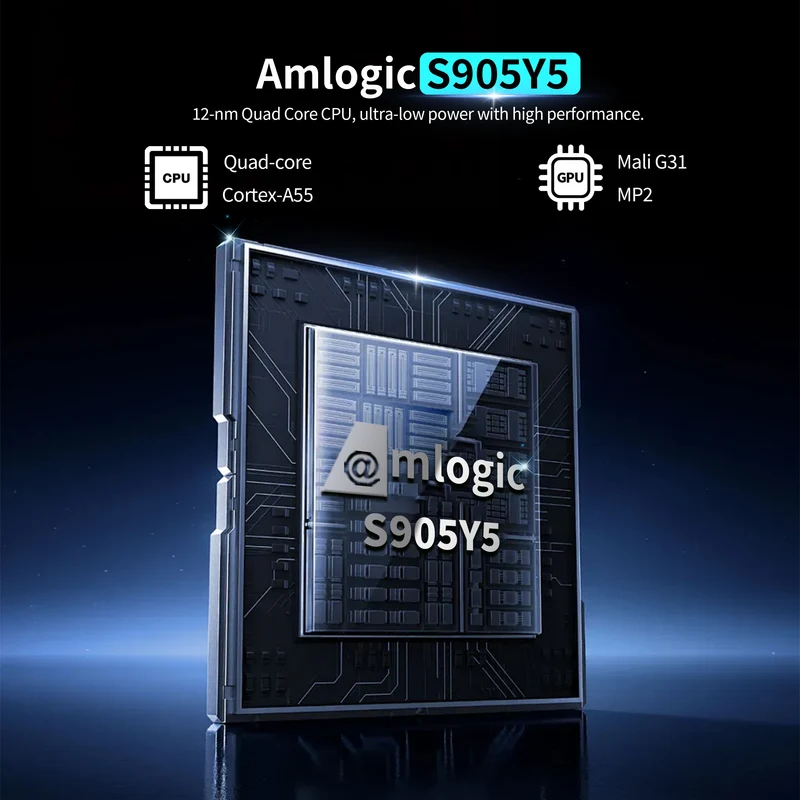 Boîtier TV Amlogic S905Y5 Quad Core, lecteur d'affichage numérique X96 NEX 4K, Android 14, fabricant