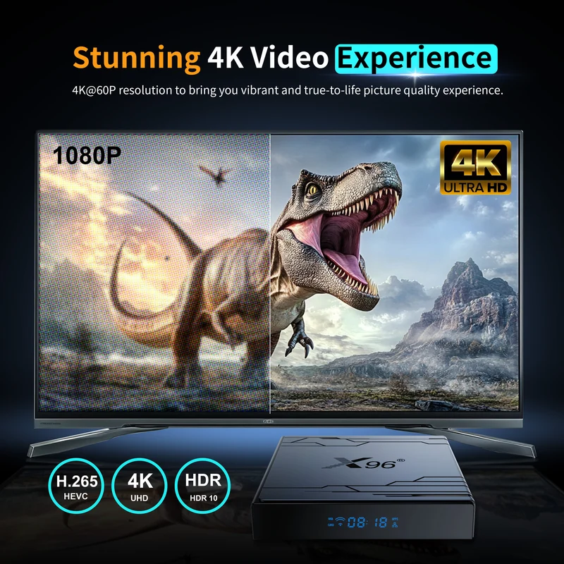 Boîtier TV Amlogic S905Y5 Quad Core, lecteur d'affichage numérique X96 NEX 4K, Android 14, fabricant