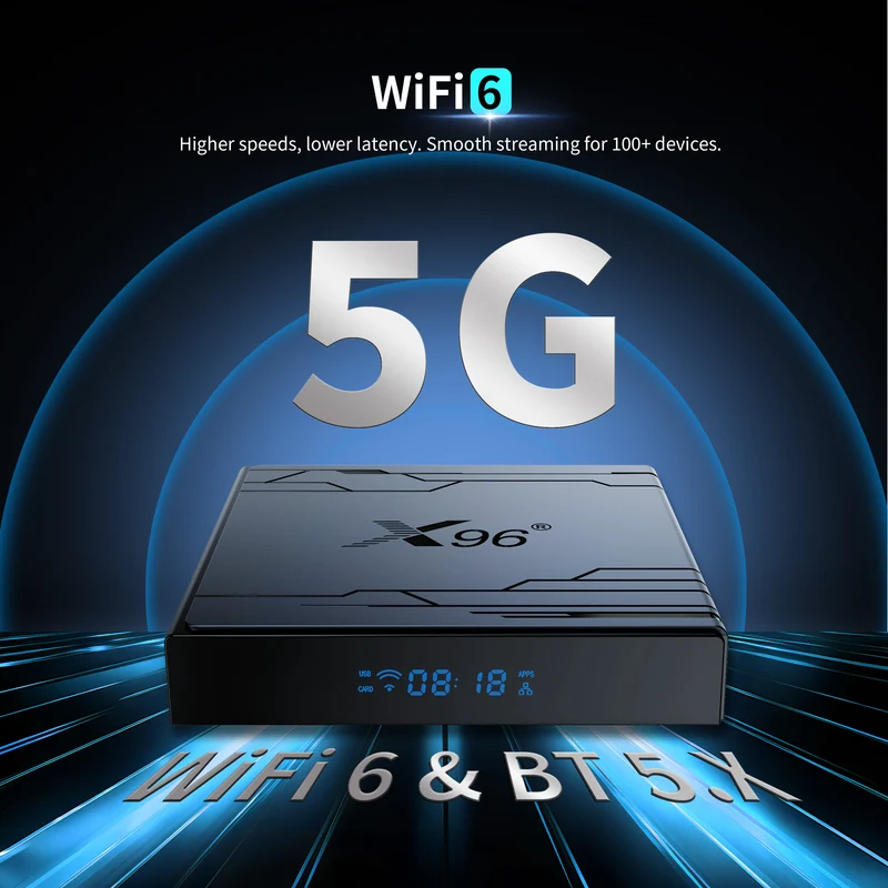 Boîtier TV Amlogic S905Y5 Quad Core, lecteur d'affichage numérique X96 NEX 4K, Android 14, fabricant