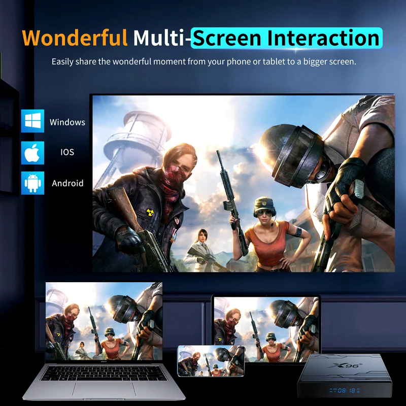 Boîtier TV Amlogic S905Y5 Quad Core, lecteur d'affichage numérique X96 NEX 4K, Android 14, fabricant