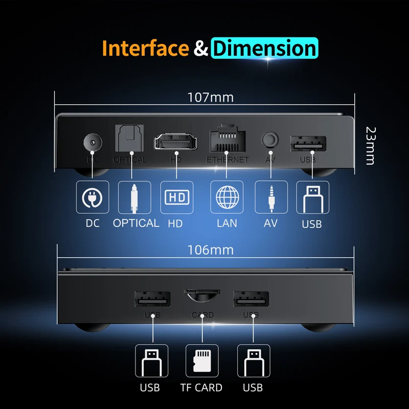 Boîtier TV Amlogic S905Y5 Quad Core, lecteur d'affichage numérique X96 NEX 4K, Android 14, fabricant