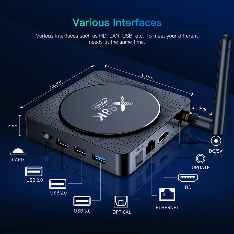 Fabricant du décodeur Rockchip RK3566 Quad Core Android TV Box X98K Pro 8K