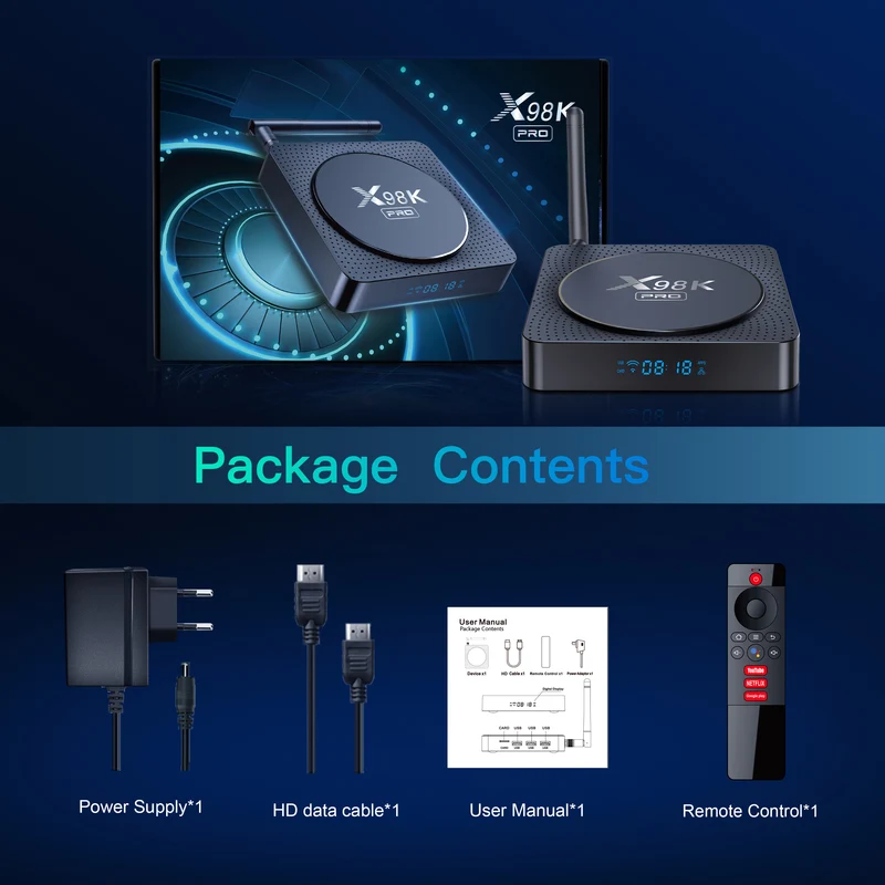 Fabricant du décodeur Rockchip RK3566 Quad Core Android TV Box X98K Pro 8K