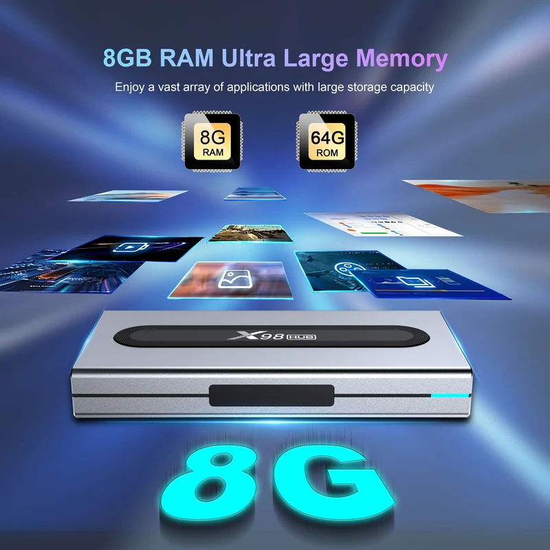 Fabricant du décodeur X98HUB Amlogic S928X-J Android TV Box X96 8K
