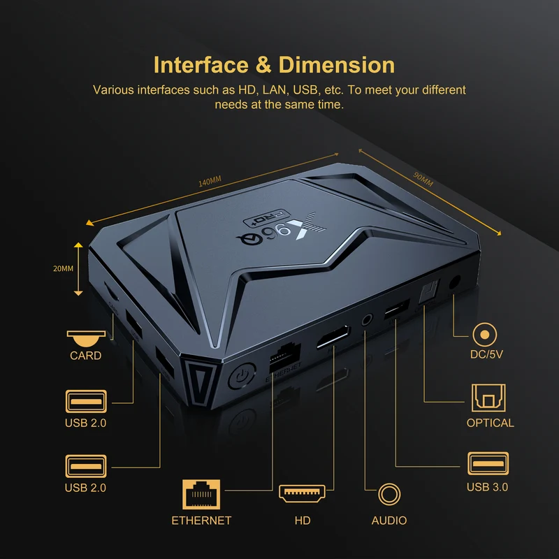 Boîtier TV X96Q Pro+ 8K Allwinner H728 Android 14 X96, lecteur d'affichage numérique