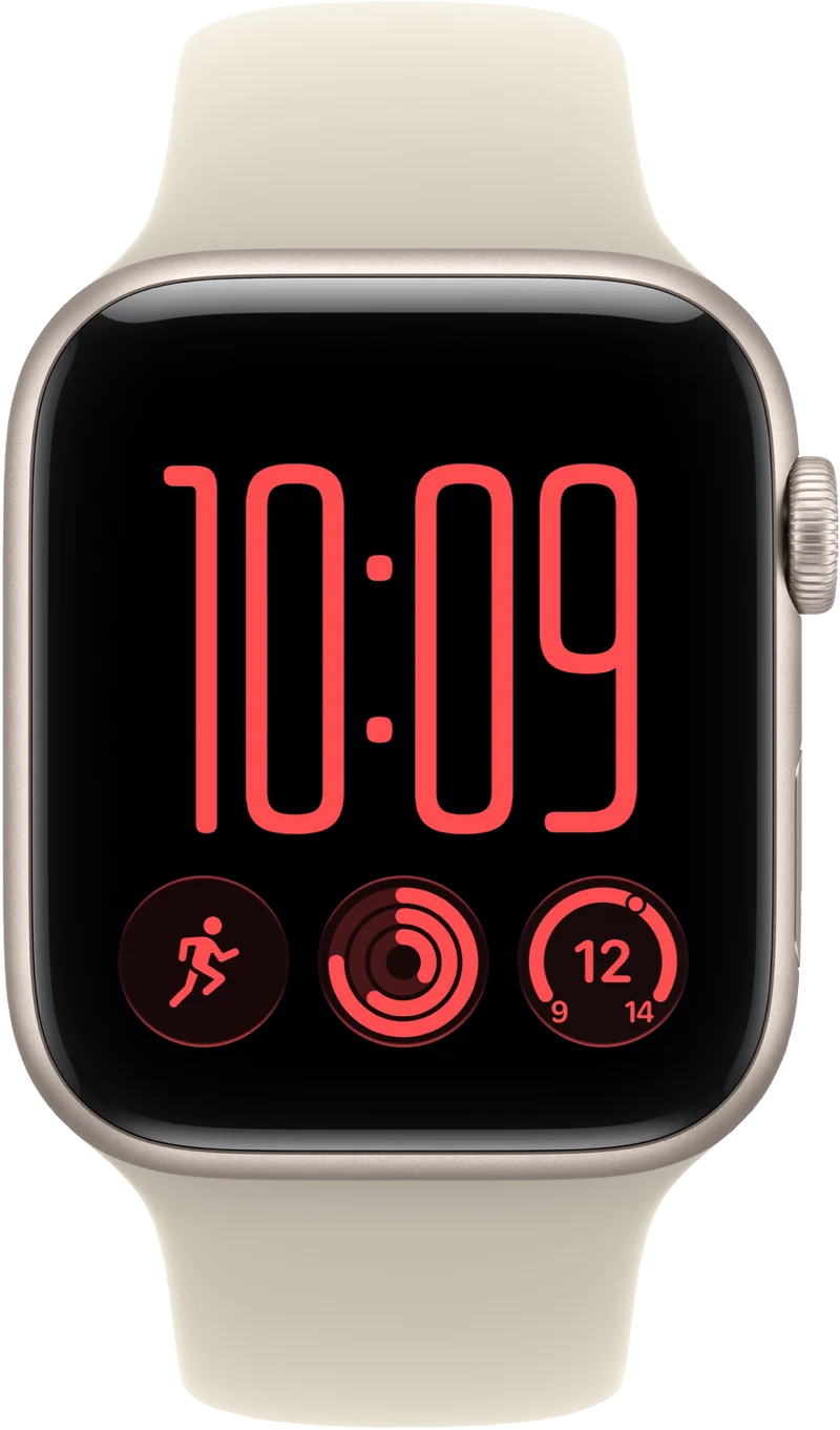 Apple Watch SE 3 GPS 44mm Starlight Aluminium Case Sand Sport Band M/L