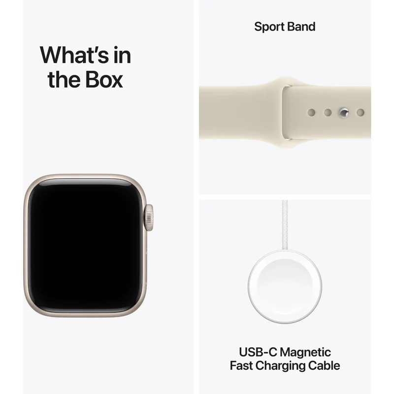Apple Watch SE 3 GPS 44mm Starlight Aluminium Case Sand Sport Band M/L