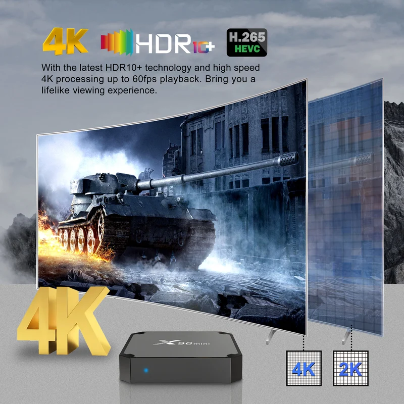 X96mini TV Box Quad Core Amlogic S905W2 décodeur