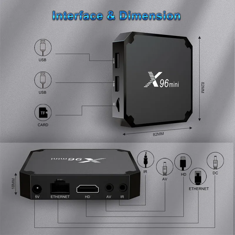 X96mini TV Box Quad Core Amlogic S905W2 décodeur