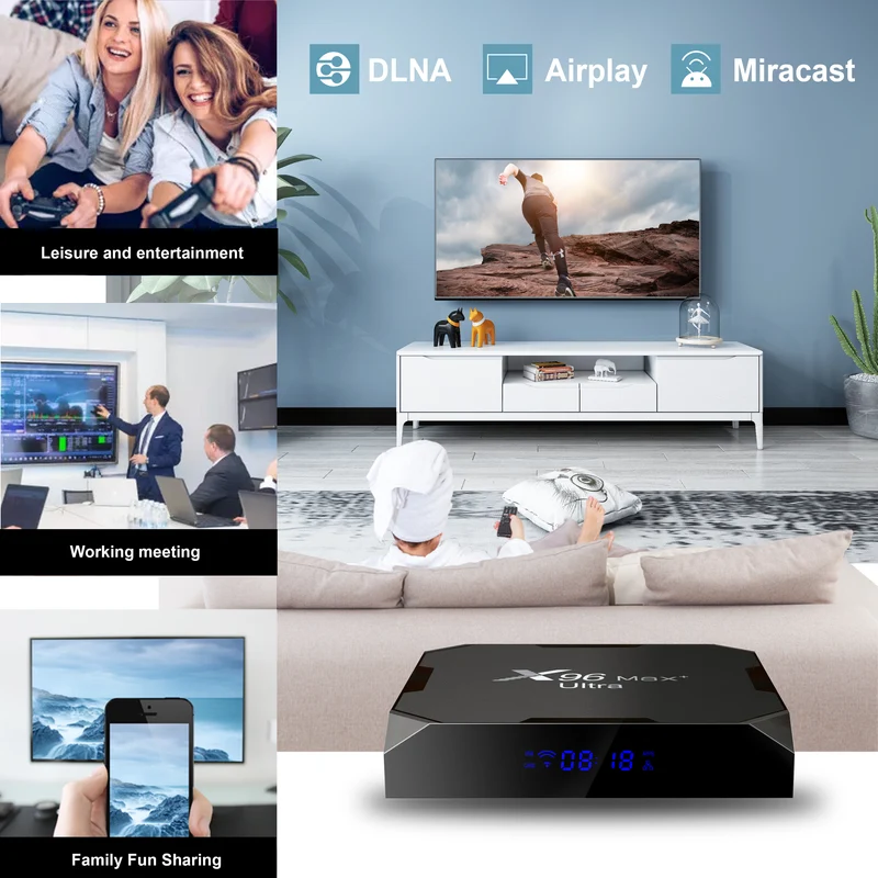 Boîtier TV X96 Max+ Ultra Quad Core Amlogic S905X4