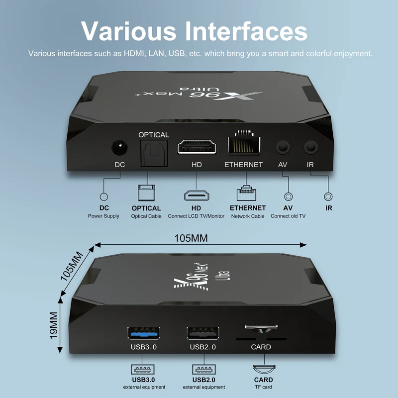 Boîtier TV X96 Max+ Ultra Quad Core Amlogic S905X4