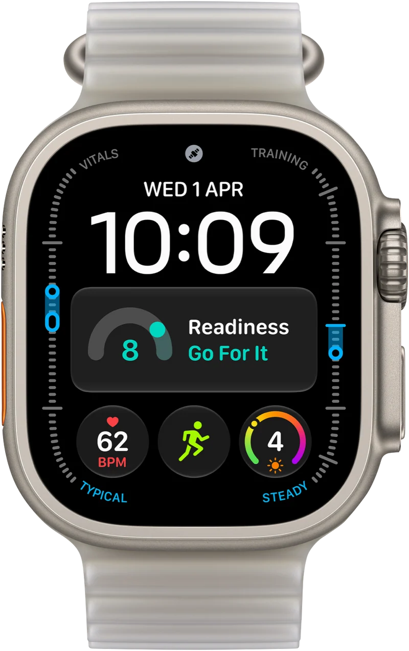Apple Watch Ultra 4 GPS + Cellular 49mm Natural Titanium Case Translucent Grey Ocean Band