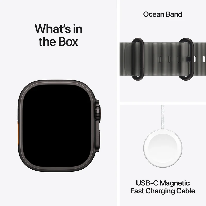 Apple Watch Ultra 4 GPS + Cellular 49mm Black Titanium Case Translucent Black Ocean Band