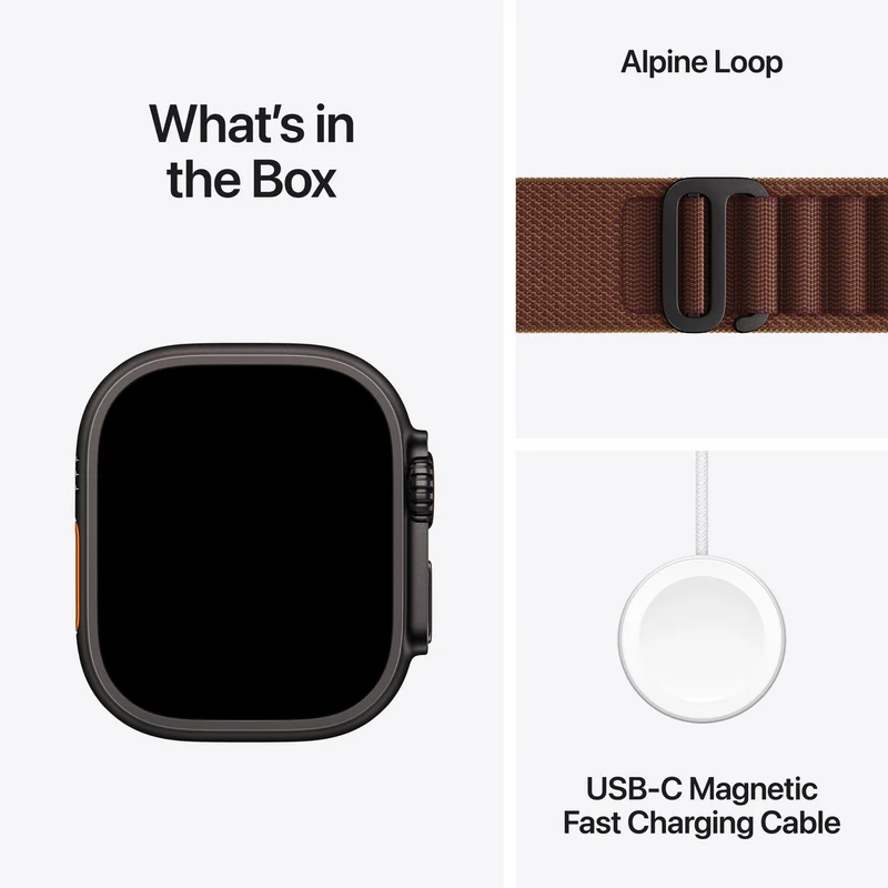 Apple Watch Ultra 4 GPS + Cellular 49mm Black Titanium Case Burgundy Alpine Loop M/L