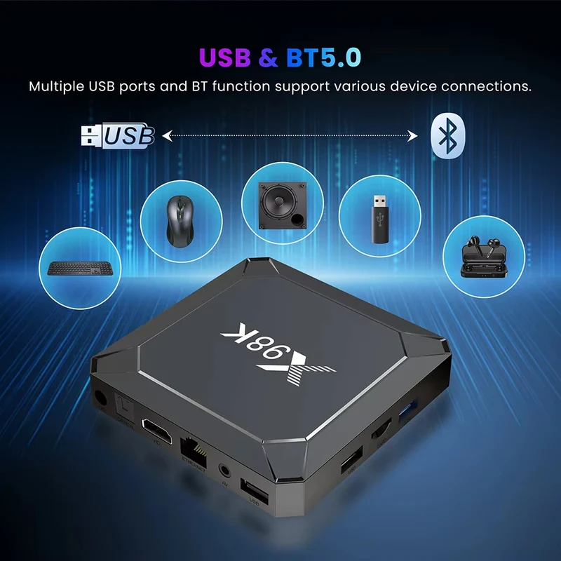 Boîtier TV X98K Android 13 Rockchip RK3528 Quad Core