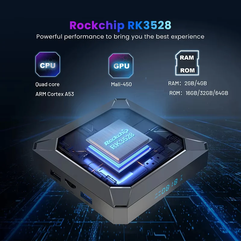 Boîtier TV X98K Android 13 Rockchip RK3528 Quad Core