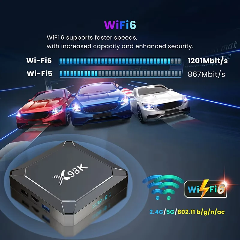 Boîtier TV X98K Android 13 Rockchip RK3528 Quad Core