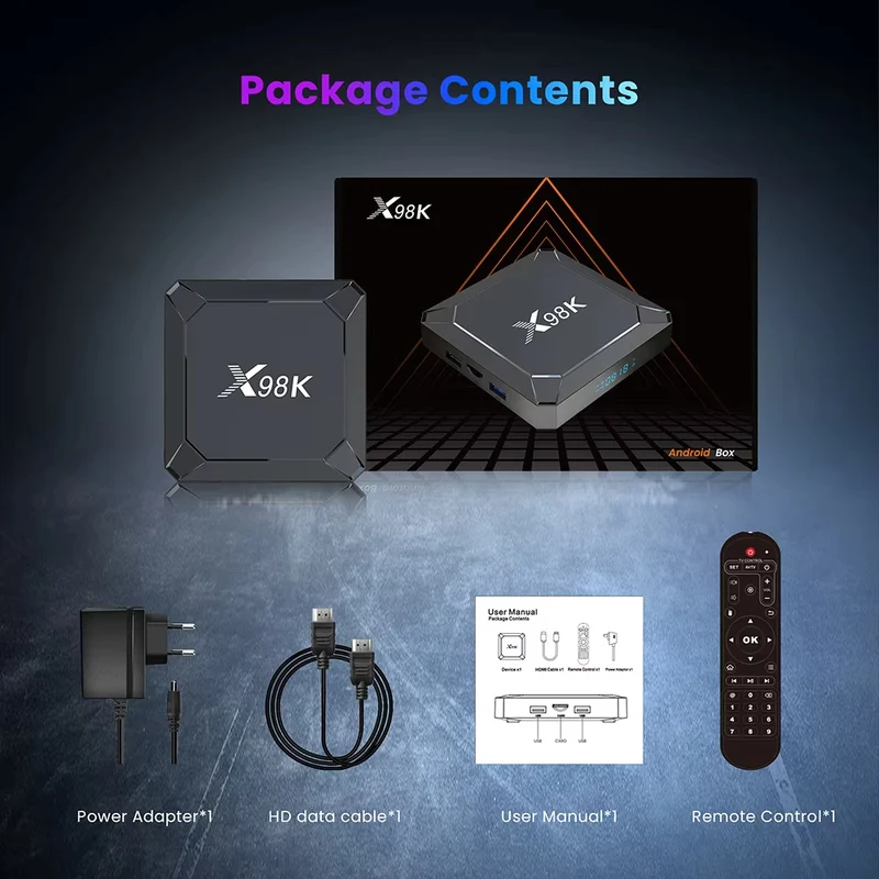 Boîtier TV X98K Android 13 Rockchip RK3528 Quad Core
