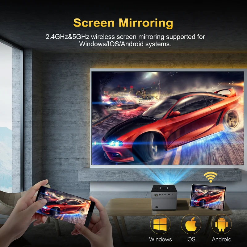 Mini projecteur portatif 5G WIFI 720P projecteur domestique