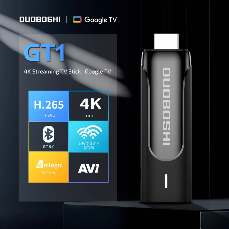 Clé TV Google 4K certifiée Netflix et Google TV Dongle Amlogic S905Y4 TV Stick