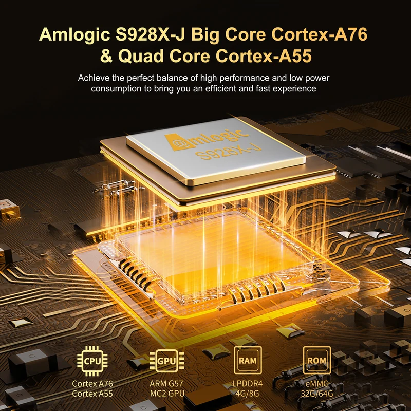 Lecteur multimédia d'affichage numérique Android X96 X10 Penta Core Amlogic S928X-J 8K TV Box