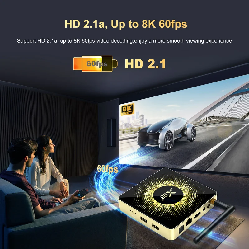 Lecteur multimédia d'affichage numérique Android X96 X10 Penta Core Amlogic S928X-J 8K TV Box