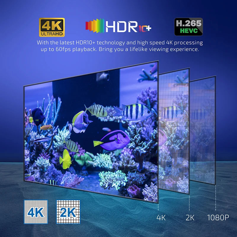 Boîtier TV Android X98Q Amlogic S905W2 Quad Core 4K Dual WiFi avec lecteur d'affichage numérique
