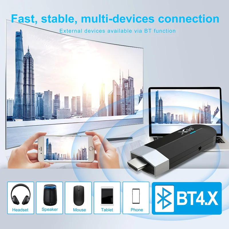 Clé TV X98 S500 4K Android 11 Amlogic S905Y4 Quad Core
