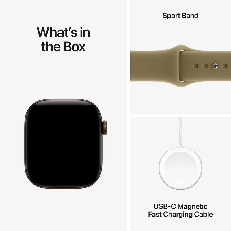 Apple Watch Series 12 GPS 42mm Dark Bronze Aluminium Case Olive Sport Band S/M