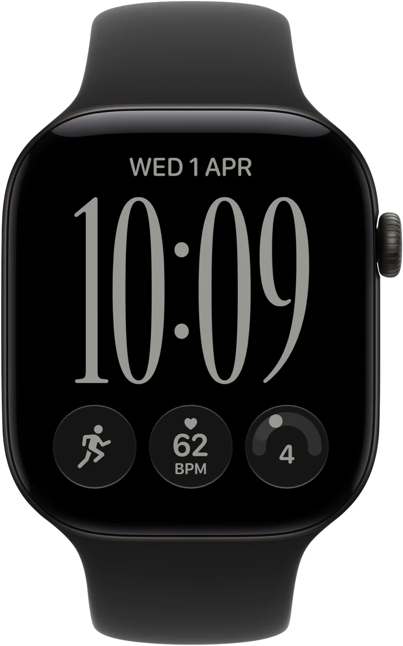 Apple Watch Series 12 GPS 46mm Black Aluminium Case Black Sport Band M/L