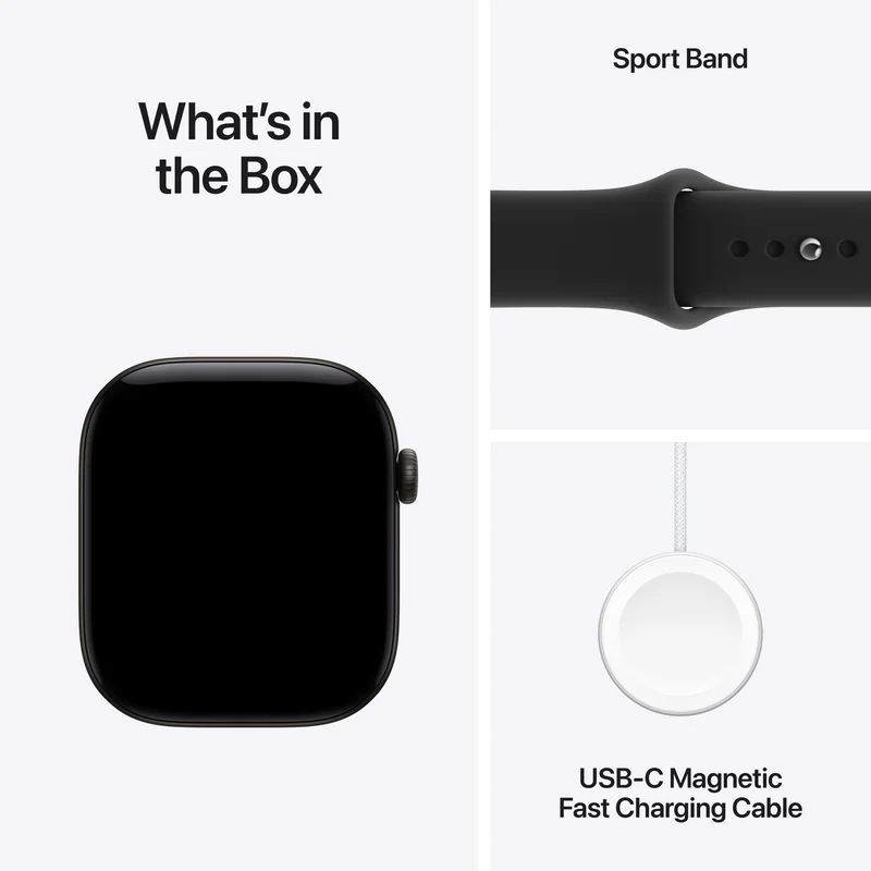 Apple Watch Series 12 GPS 46mm Black Aluminium Case Black Sport Band M/L