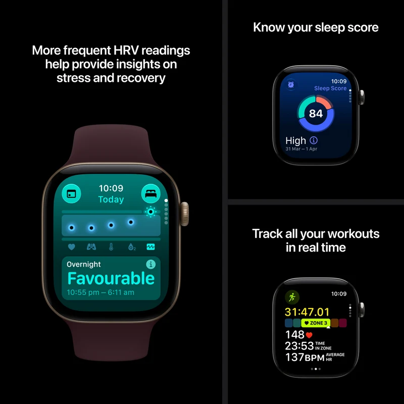 Apple Watch Series 12 GPS 46mm Dark Bronze Aluminium Case Olive Sport Band M/L