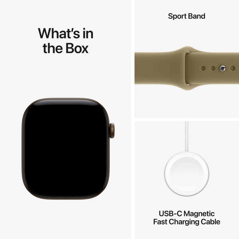 Apple Watch Series 12 GPS 46mm Dark Bronze Aluminium Case Olive Sport Band M/L