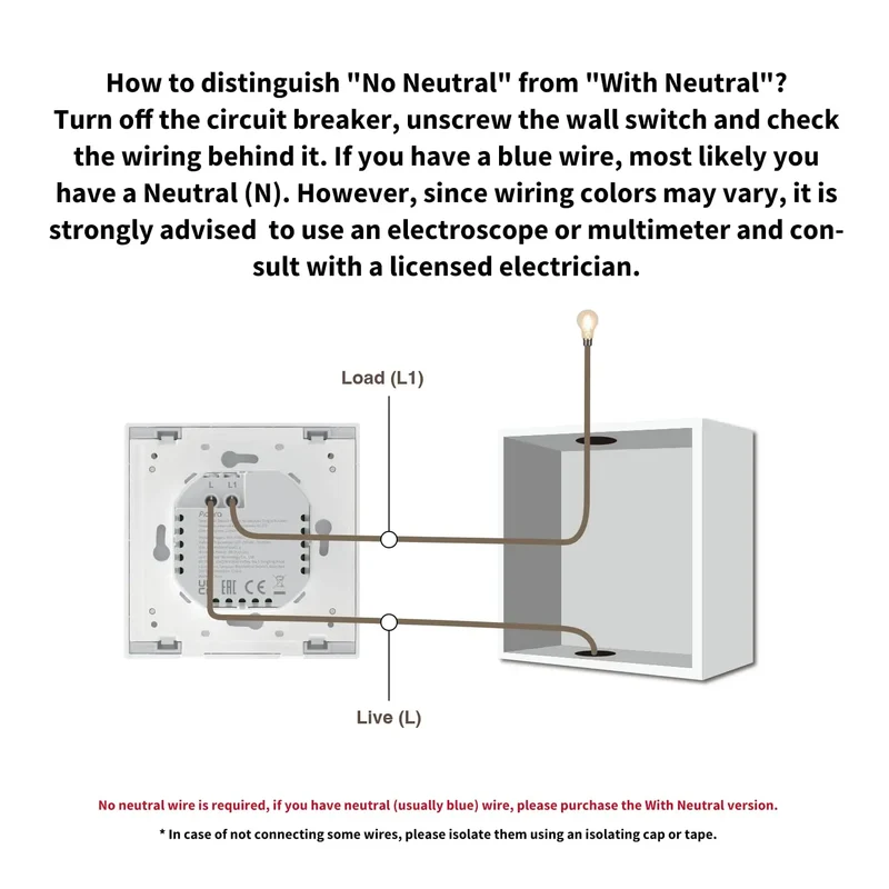 Smart Wall Switch H1 (No Neutral)