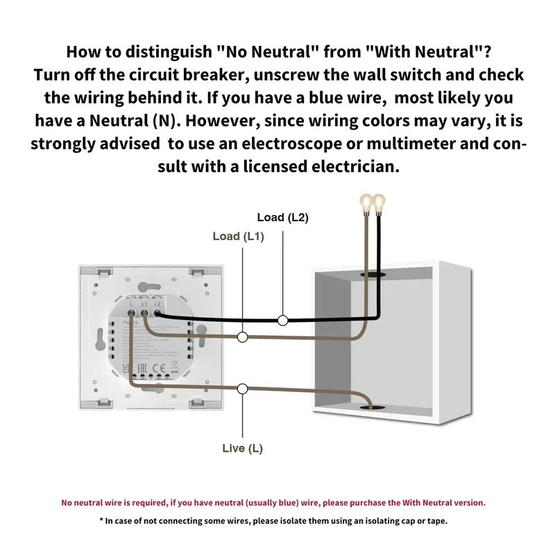 Smart Wall Switch H1 (No Neutral)