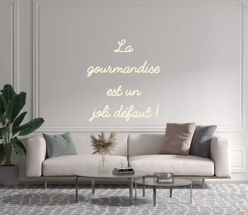 Custom text: La gourmandise est un joli défaut !