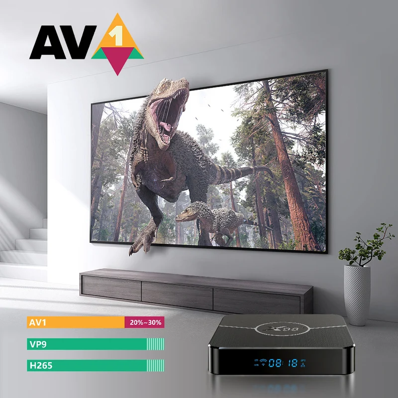 Boîtier TV X98 Plus Amlogic S905W2 4K AV1 avec lecteur d'affichage numérique Android