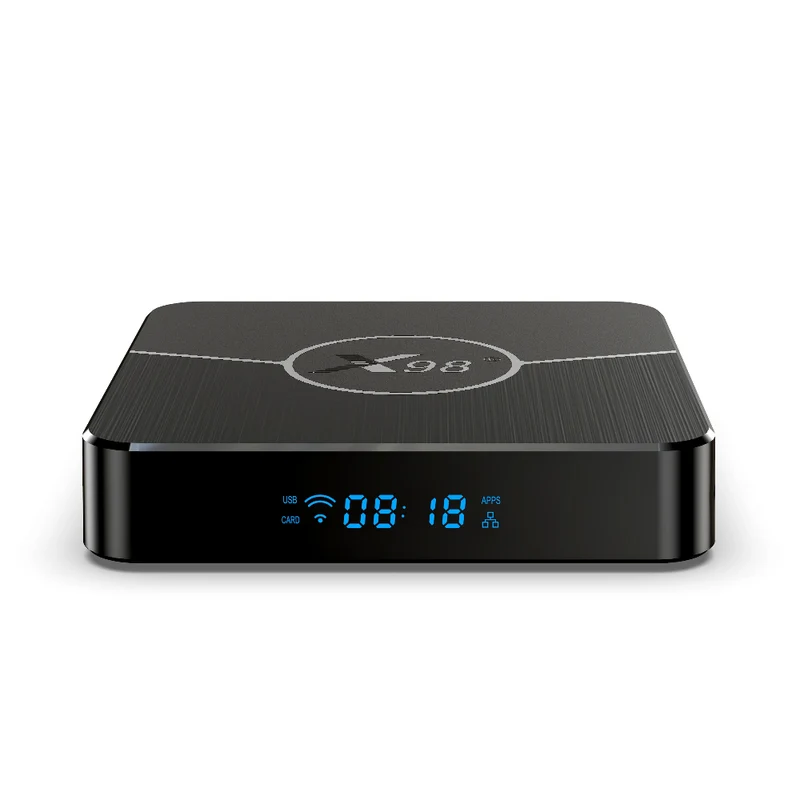 Boîtier TV X98 Plus Amlogic S905W2 4K AV1 avec lecteur d'affichage numérique Android